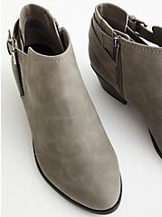 Grey Faux Leather Cutout Ankle Bootie (WW), GREY, alternate