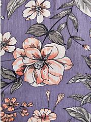 Plus Size Lace-Up Babydoll - Crinkle Gauze Floral Purple, FLORAL - PURPLE, alternate