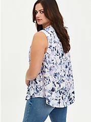 Plus Size Harper - Blue Marble Textured Stretch Rayon Tank, MARBLE - WHITE, alternate