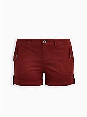 Plus Size Military Short - Twill Brown, FUSION CORAL, hi-res