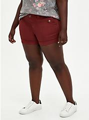 Plus Size Military Short - Twill Brown, FUSION CORAL, hi-res