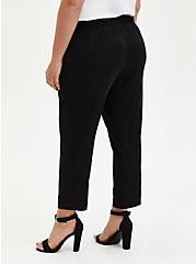 Relaxed Taper Stretch Challis High-Rise Tie-Front Pant, DEEP BLACK, alternate