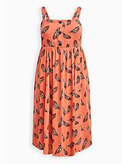 Cross Hatch Pinafore Midi Dress - Feather Coral, MULTI COLOR, hi-res