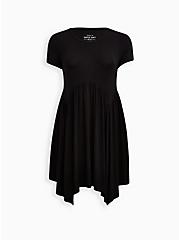 Scoop Neck Skater Dress - Super Soft Black, DEEP BLACK, hi-res