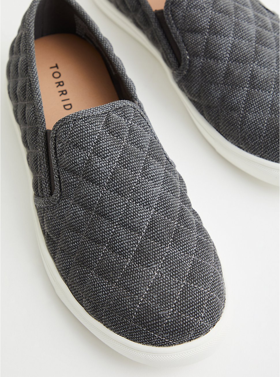 Quilted Canvas Slip-On Sneaker - Grey (WW), GREY, hi-res