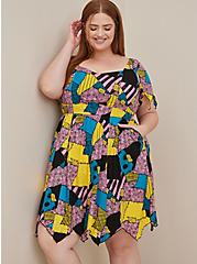 Plus Size Disney The Nightmare Before Christmas Jagged Skater Dress - Sally Patches , MULTI, hi-res