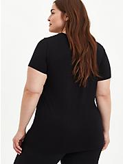 Plus Size Perfect Tee - Super Soft  Good Vibes Only, DEEP BLACK, alternate