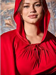 Fairy Tale Corset With Hooded Capelet Costume, JESTER RED, alternate