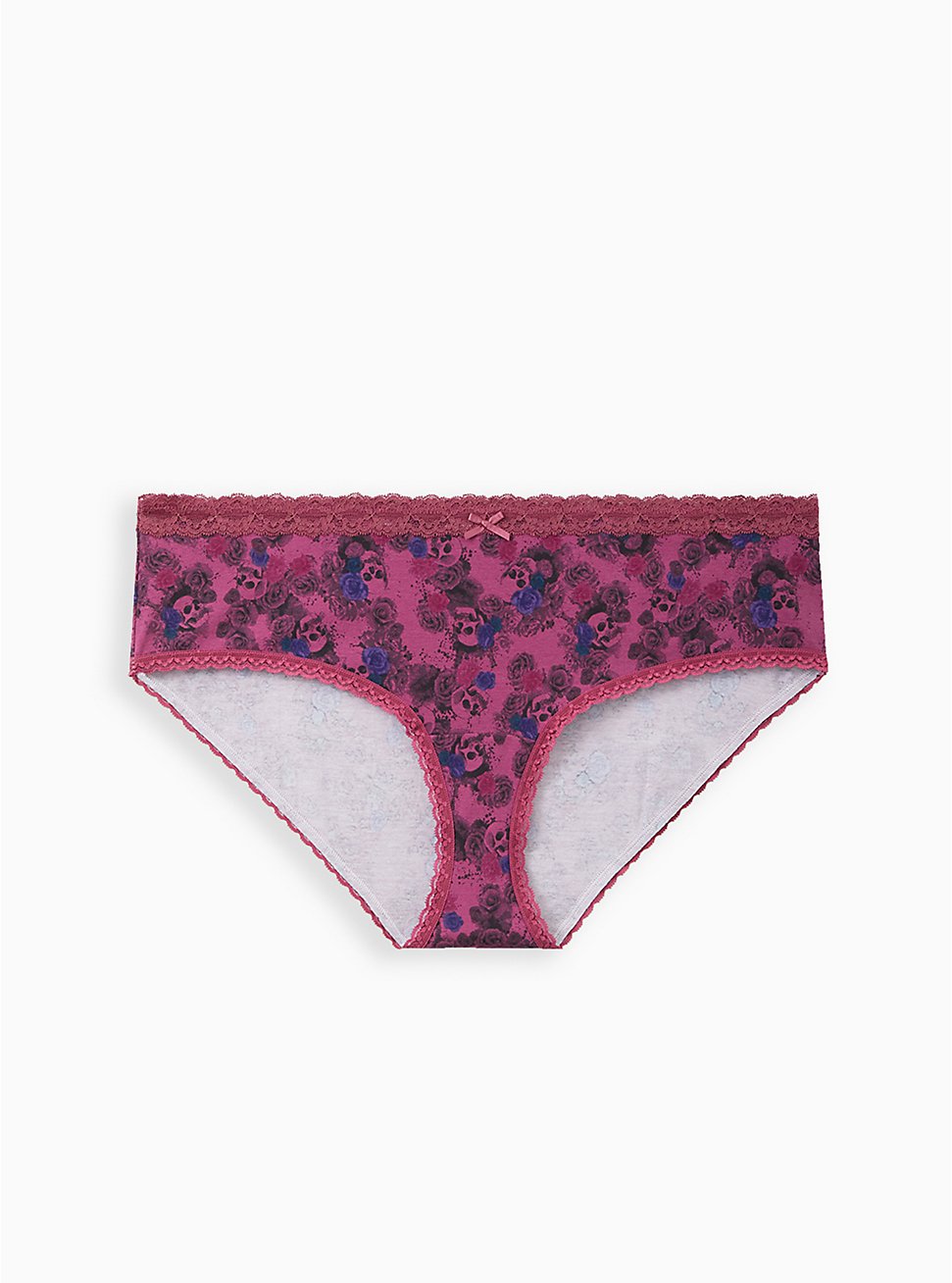 Plus Size Hipster Panty - Cotton Skull & Roses, MULTI FORAL, hi-res