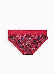 Wide Lace Trim Hipster Panty - Cotton Tattoo Pink, MULTI, alternate