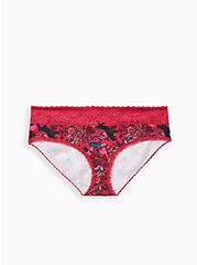 Wide Lace Trim Hipster Panty - Cotton Tattoo Pink, MULTI, hi-res