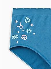 Plus Size Seamless Brief Panty - Astrology Blue, , alternate