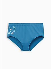 Plus Size Seamless Brief Panty - Astrology Blue, , hi-res