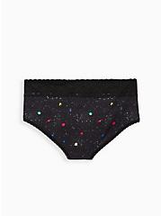 Wide Lace Cheeky Panty - Cotton Intergalactic Black, MULTI, alternate