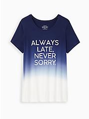 Plus Size Perfect Tee - Super Soft Dip Dye Always Late Navy, PEACOAT, hi-res