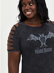 Disney Haunted Mansion Bat Slash Top - Mineral Wash Black, DEEP BLACK, hi-res