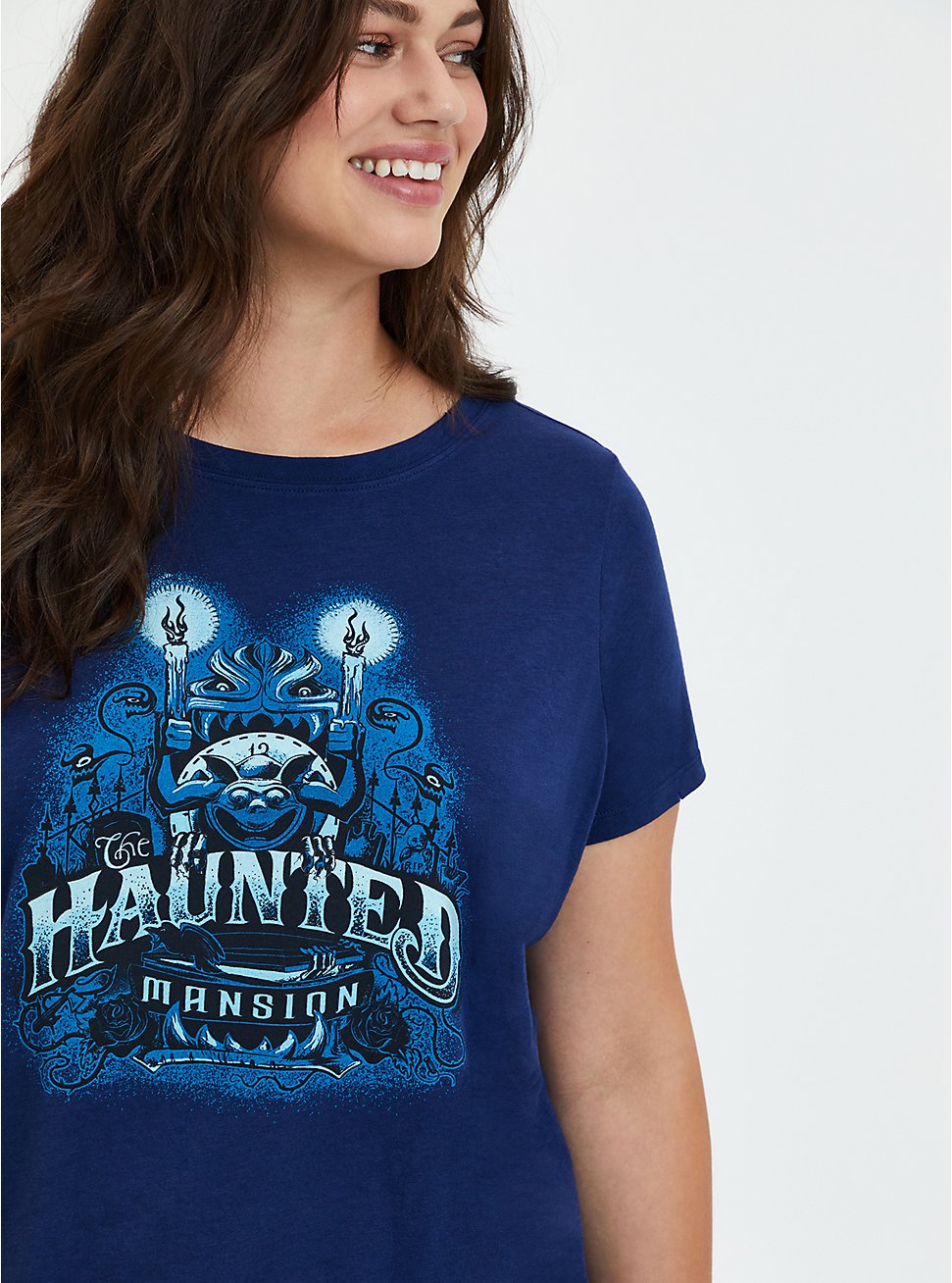 Plus Size Disney Haunted Mansion Distressed Tee - Blue, MEDIEVAL BLUE, hi-res