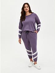 Plus Size  Classic Fit Active Jogger - Everyday Fleece Purple Tie Dye, PURPLE, alternate
