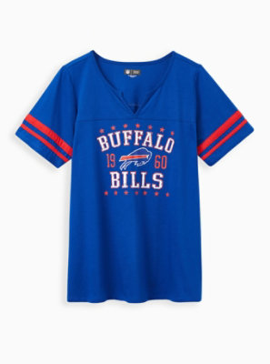 Women's Buffalo Bills Slant Red V-Neck T-Shirt