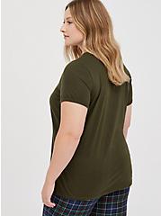 Plus Size Classic Fit Ringer Tee - Schrute Farms Olive, DEEP DEPTHS, alternate