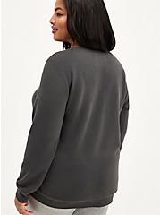 Plus Size Beatles Sweatshirt - Fleece Let It Be Grey, DARK GREY, alternate