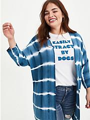 Plus Size Dolman Cardigan Sweater - Tie Dye Blue, TIE DYE, alternate