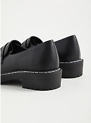 Black Faux Leather Chunky Loafer (WW), BLACK, alternate