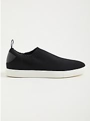 Black Stretch Knit Slip On Sneaker (WW), BLACK, alternate