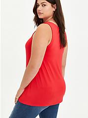 Plus Size Super Soft Red Cut Out Tank, RED, alternate