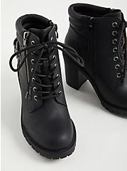 Faux Leather Lace-Up Hiker - Black (WW), BLACK, alternate