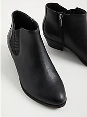 Plus Size Criss Cross Ankle Bootie - Faux Leather Black (WW), BLACK, alternate