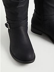 Side Zip Knee Boot - Black Oil Suede (WW), BLACK, alternate