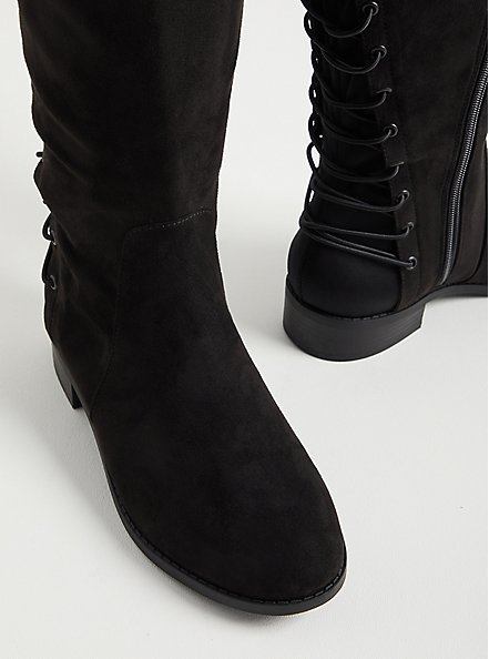 Lace-Up Over The Knee Boot (WW), BLACK, alternate
