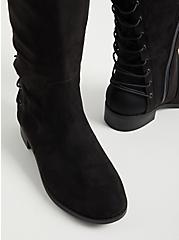 Plus Size Lace-Up Over The Knee Boot (WW), BLACK, alternate