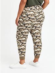 Plus Size Relaxed Fit Cargo Crop Jogger - Stretch Challis Camo Wash, CAMO, alternate