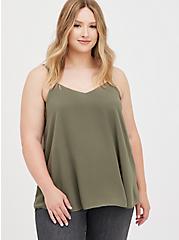Sophie - Dusty Olive Chiffon Swing Cami, DUSTY OLIVE, hi-res