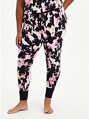 Plus Size Sleep Legging - Super Soft Pink & Black Tie Dye , MULTI, hi-res