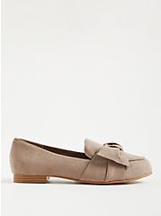 Twist Front Loafer (WW) - Faux Suede Taupe, TAUPE, alternate
