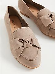 Twist Front Loafer (WW) - Faux Suede Taupe, TAUPE, hi-res