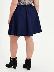Plus Size Skater Skirt - Twill Navy, PEACOAT, alternate