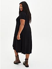 Plus Size At The Knee Supersoft Hi-Low Dress, DEEP BLACK, alternate