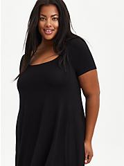Plus Size Hi-Low A-Line Dress - Super Soft Black, DEEP BLACK, alternate
