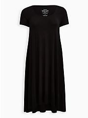 Hi-Low A-Line Dress - Super Soft Black, DEEP BLACK, hi-res