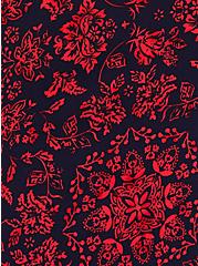 Plus Size Handkerchief Shirt Dress - Stretch Challis Medallion Red, MEDALLION-RED, alternate