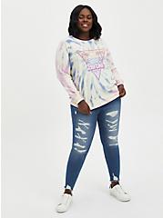 Plus Size Mattel Barbie Sweatshirt - Fleece Malibu Tie Dye, TIE DYE-BLUE, alternate