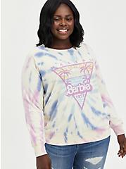 Plus Size Mattel Barbie Sweatshirt - Fleece Malibu Tie Dye, TIE DYE-BLUE, hi-res