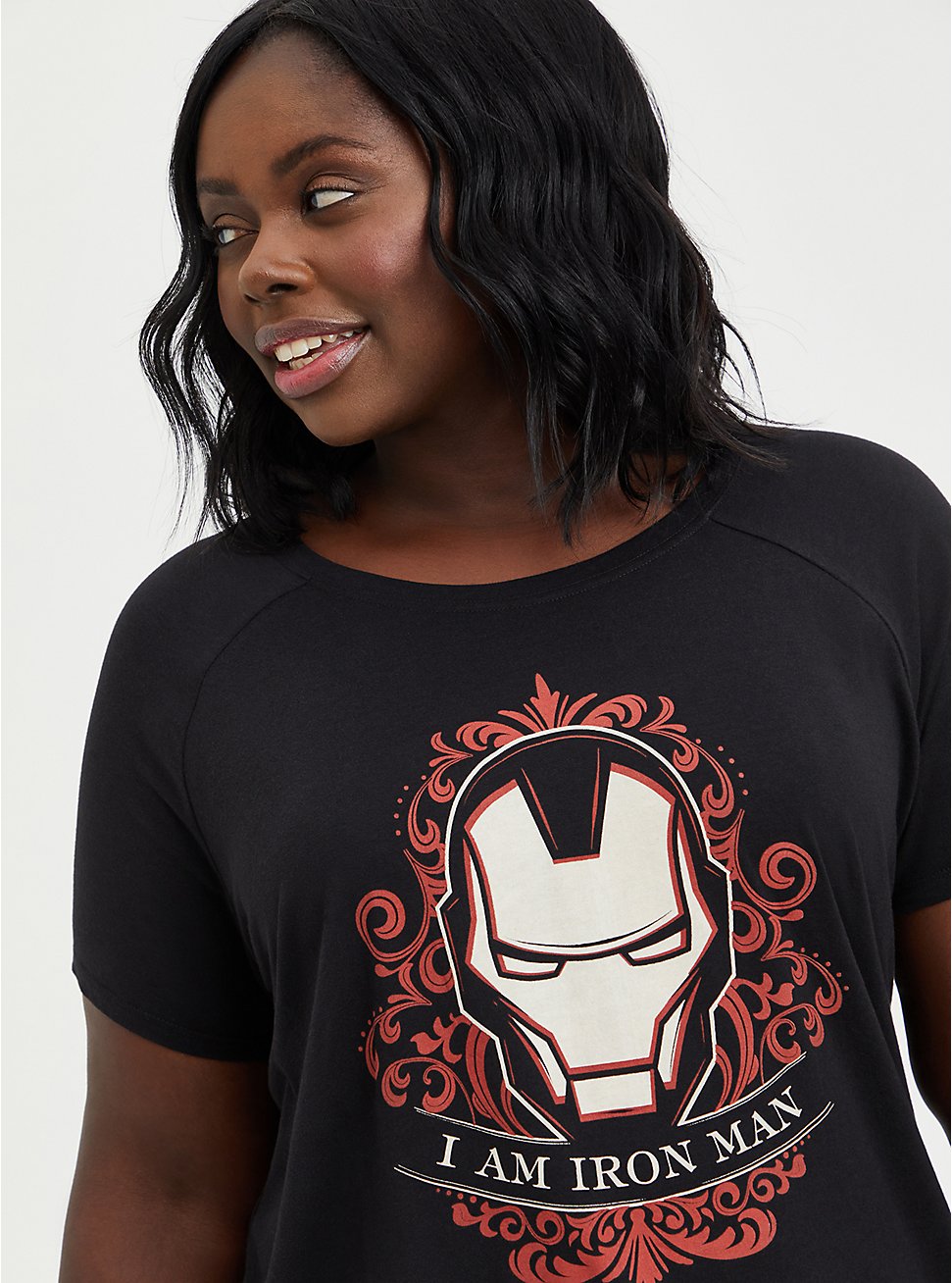 Raglan Top - Marvel Iron Man, DEEP BLACK, hi-res