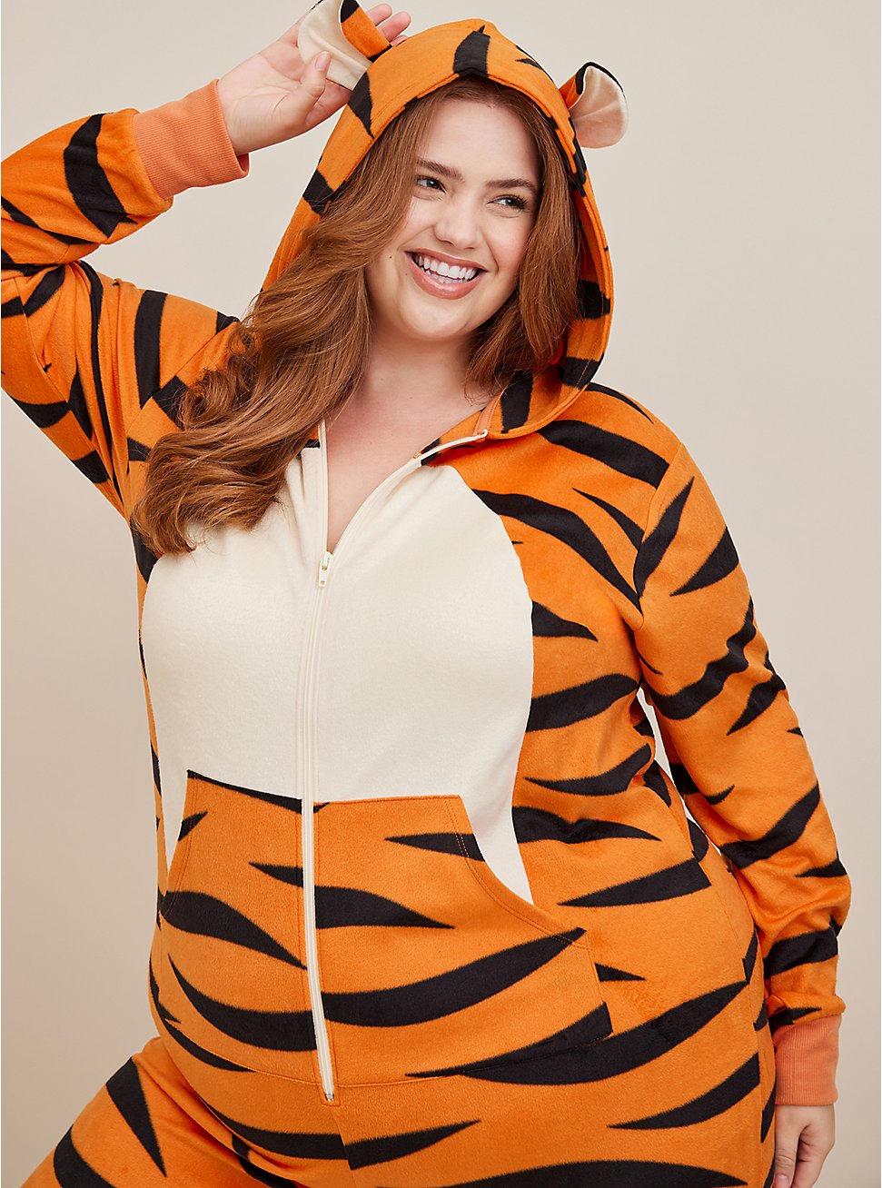 Plus Size Onesie Pajamas - Disney Winnie The Pooh Tigger, ANIMAL, hi-res