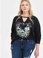 Plus Size Keyhole Sweatshirt - Disney Villains Group Black, DEEP BLACK, hi-res