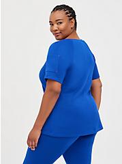 #TorridStrong Classic Fit Scrub Top - Cupro Blue, SURF THE WEB, alternate